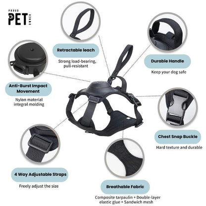 Retractable 3-in-1 Leash Harness